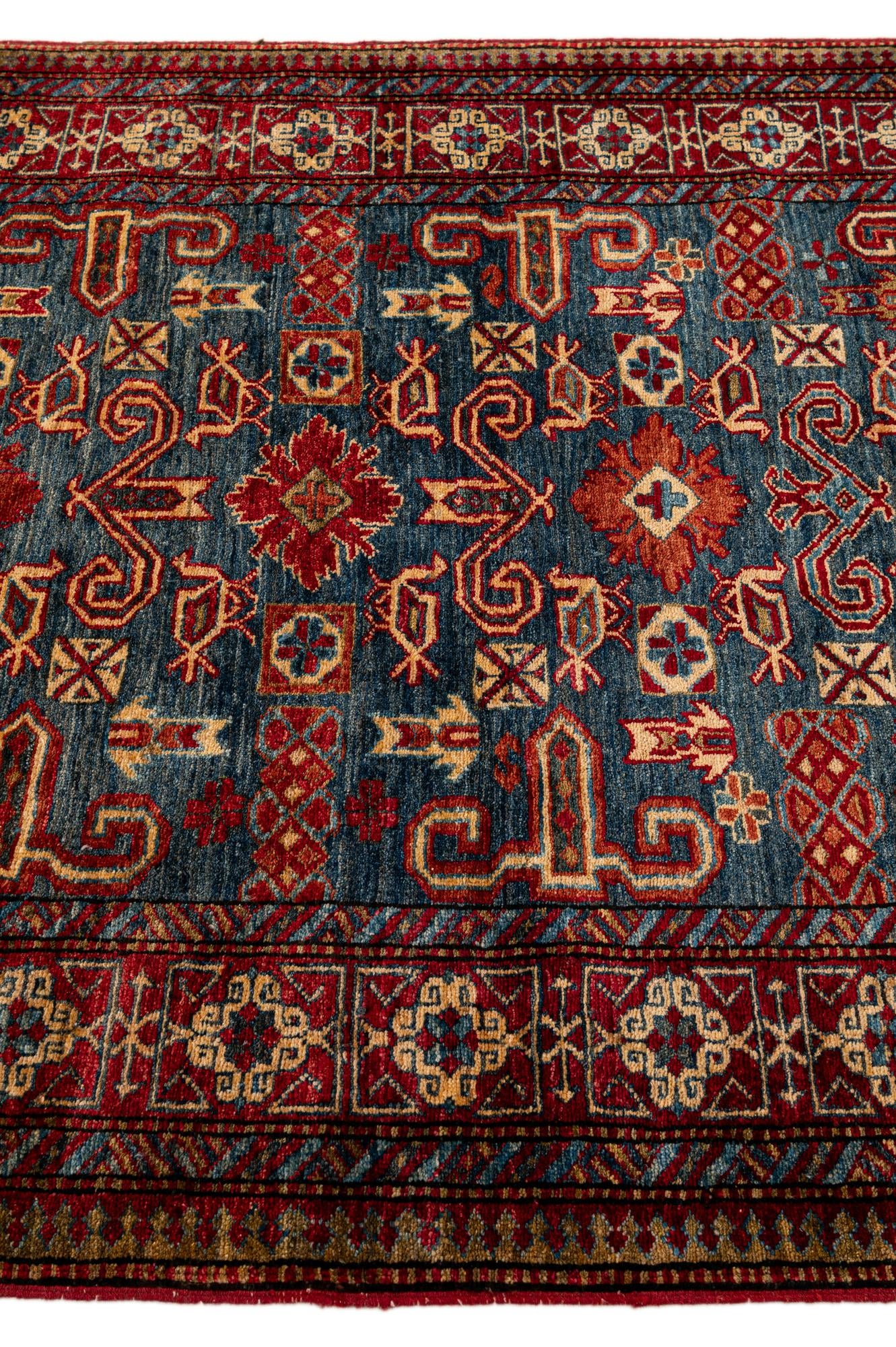 120cm x 150cm anudado a mano Kazak Alfombra Lana