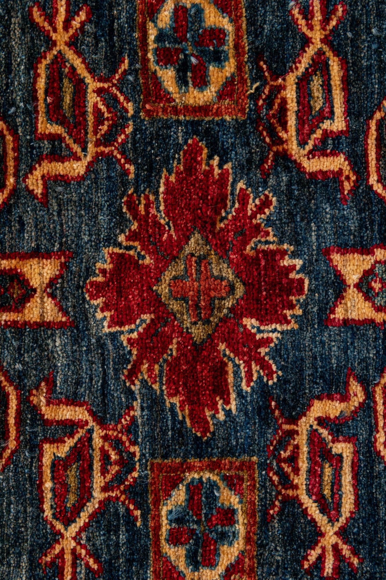 120cm x 150cm anudado a mano Kazak Alfombra Lana