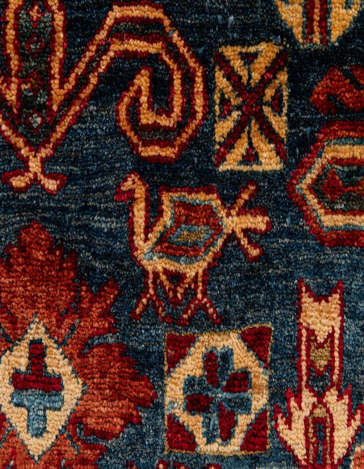 Detail image of 4' x 5'  Hand Knotted Kazak Wool Rug