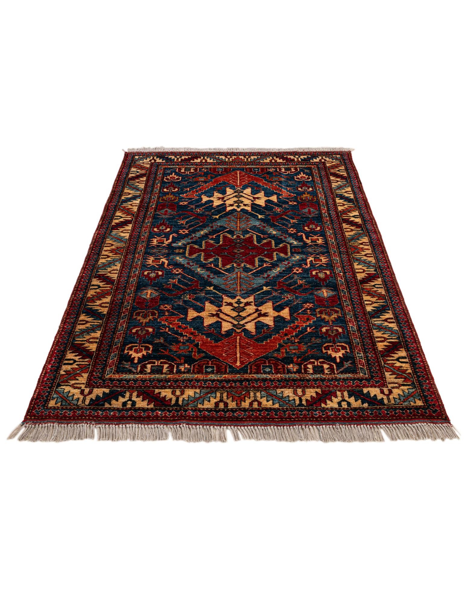 3' 10 x 5' 11 Hand Knotted Kazak Wool Rug