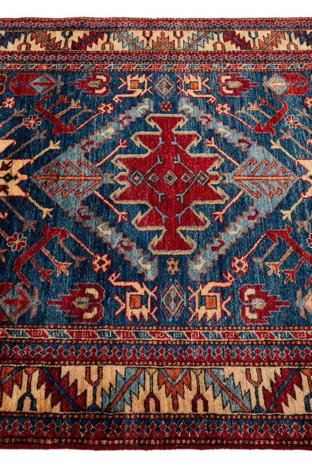 Detail image of 3' 10 x 5' 11 Hand Knotted Kazak Wool Rug