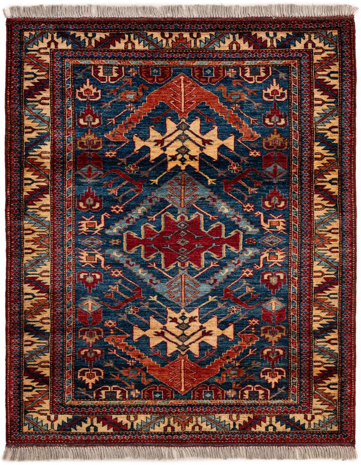 Detail image of 3' 10 x 5' 11 Hand Knotted Kazak Wool Rug