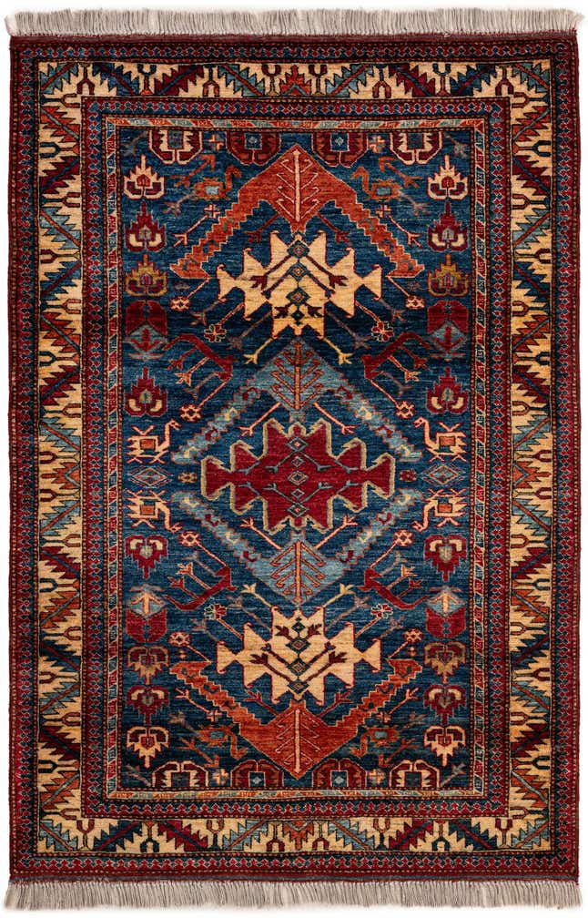 3' 10 x 5' 11 Hand Knotted Kazak Wool Rug