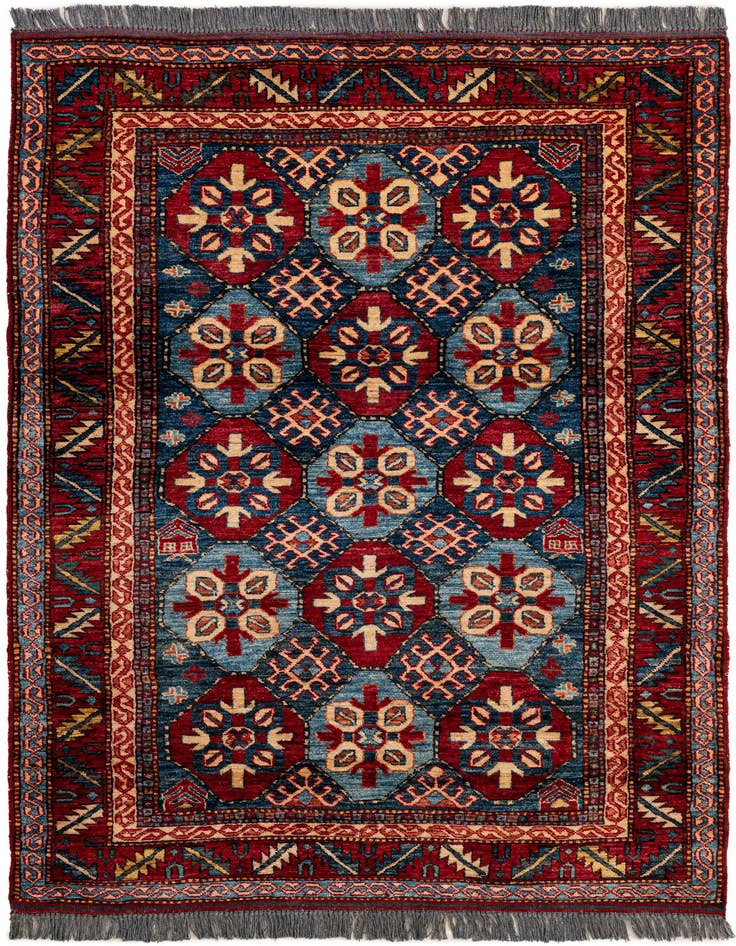 Detail image of 3' 11 x 6' 1 Hand Knotted Kazak Wool Rug