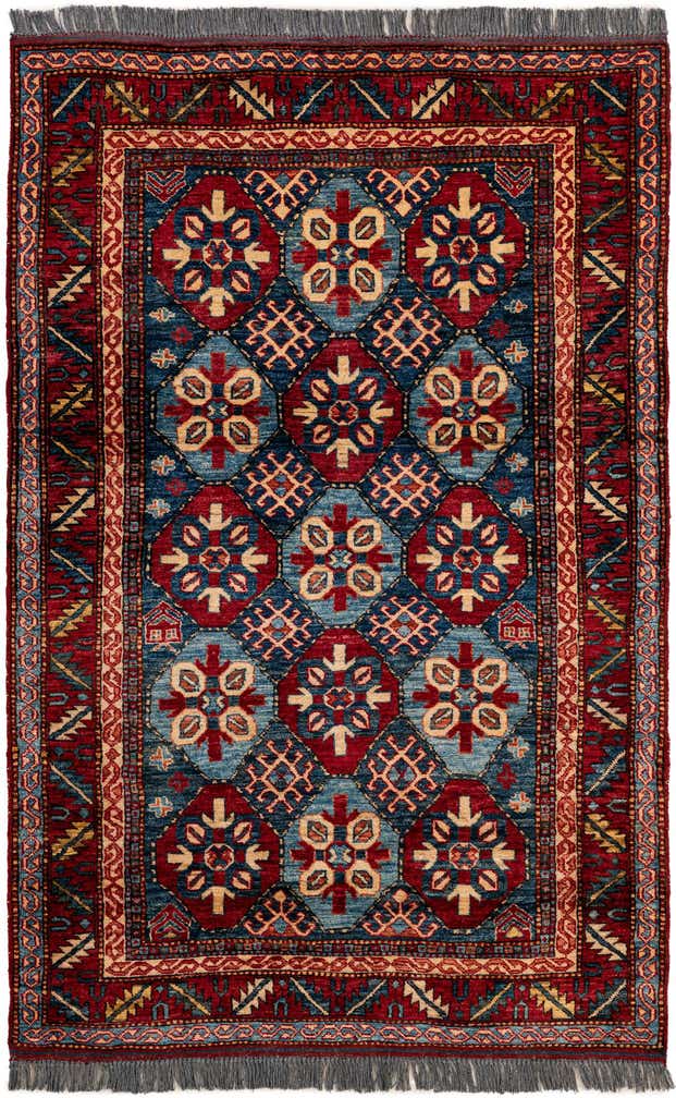 3' 11 x 6' 1 Hand Knotted Kazak Wool Rug