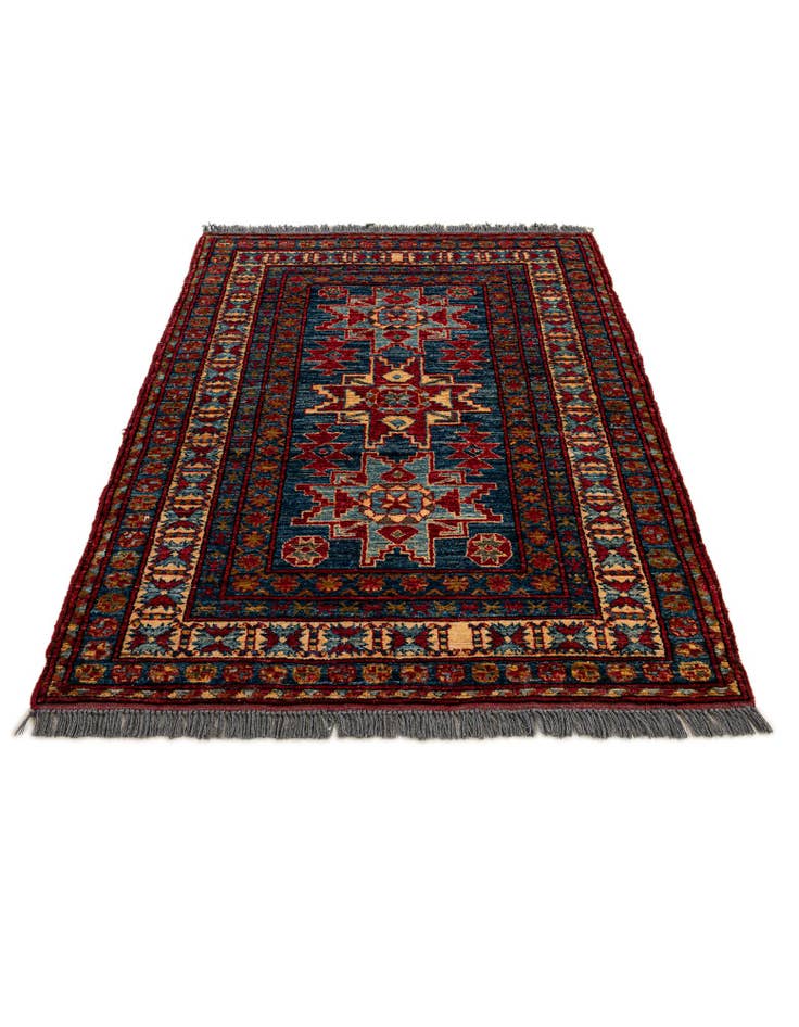 Detail image of 3' 4 x 4' 9 Hand Knotted Kazak Wool Rug