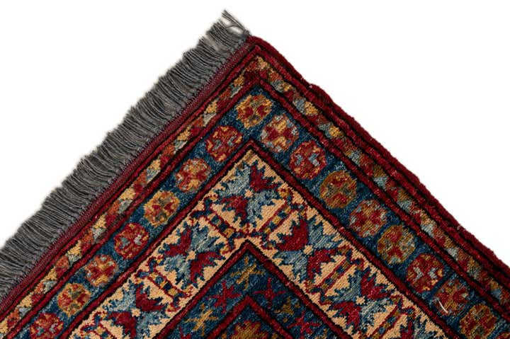 3' 4 x 4' 9 Hand Knotted Kazak Wool Rug