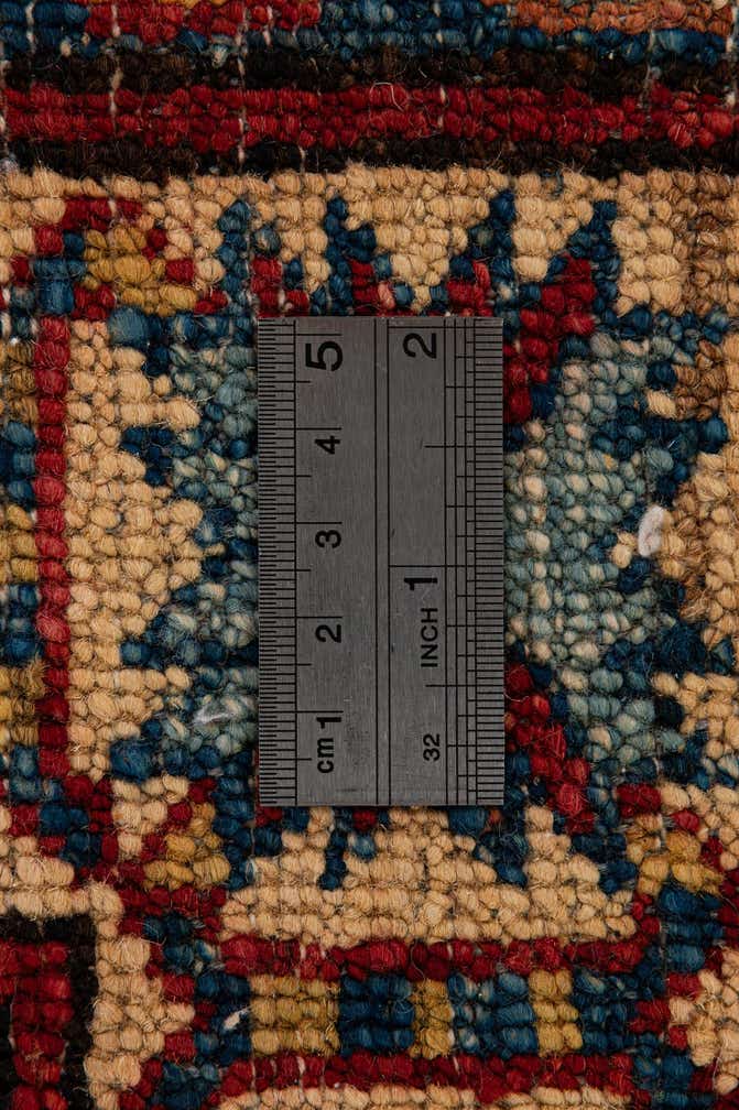 3' 4 x 4' 9 Hand Knotted Kazak Wool Rug