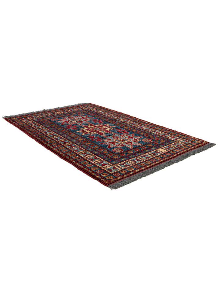 3' 4 x 4' 9 Hand Knotted Kazak Wool Rug