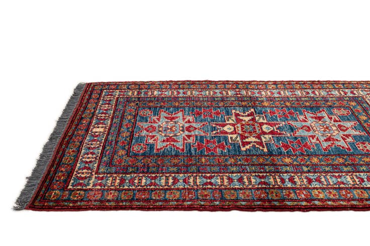 Detail image of 3' 4 x 4' 9 Hand Knotted Kazak Wool Rug
