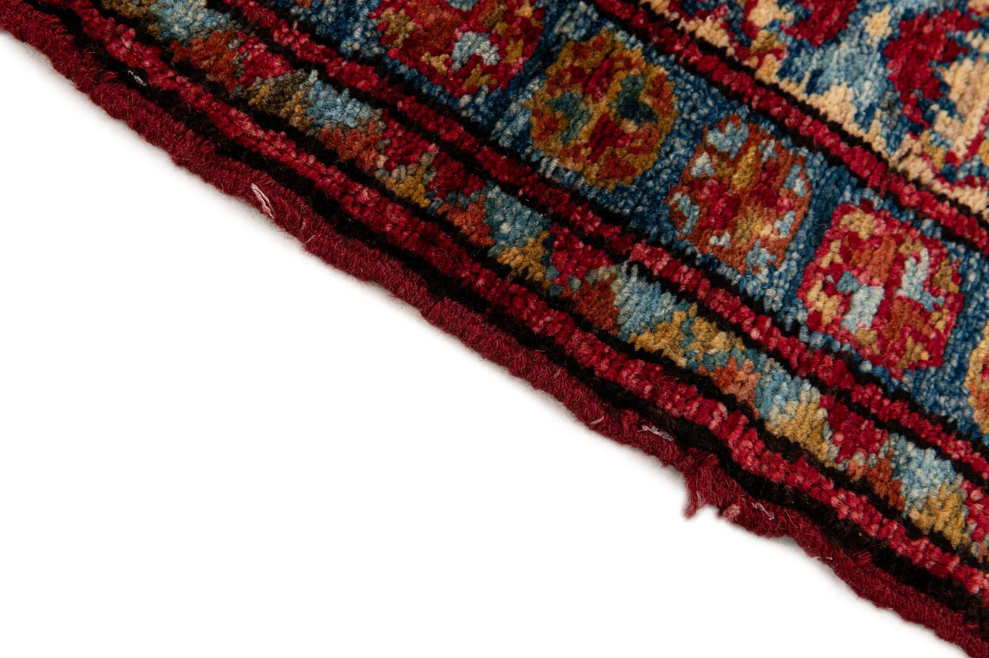 3' 4 x 4' 9 Hand Knotted Kazak Wool Rug