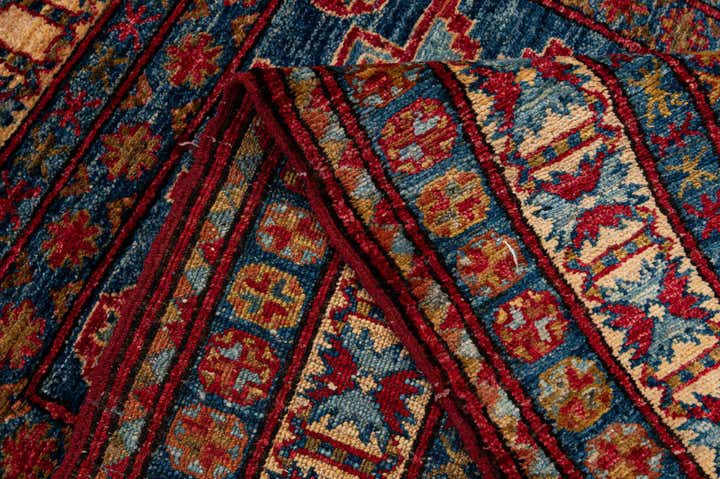 3' 4 x 4' 9 Hand Knotted Kazak Wool Rug