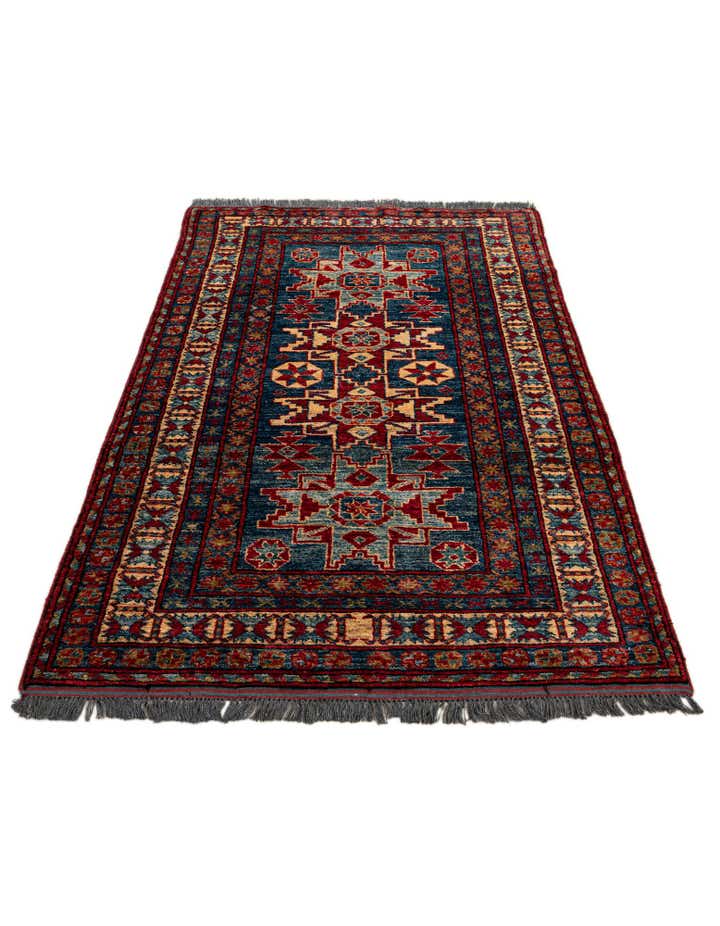 3' 2 x 5' 7 Hand Knotted Kazak Wool Rug