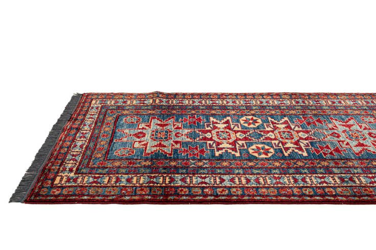 Detail image of 3' 2 x 5' 7 Hand Knotted Kazak Wool Rug
