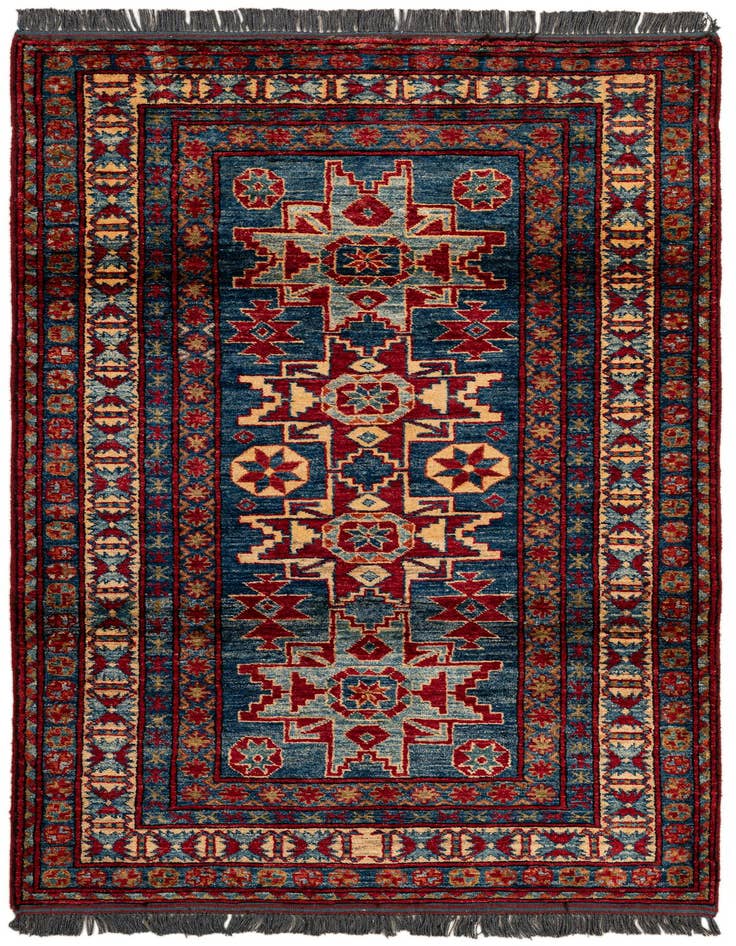 Detail image of 3' 2 x 5' 7 Hand Knotted Kazak Wool Rug