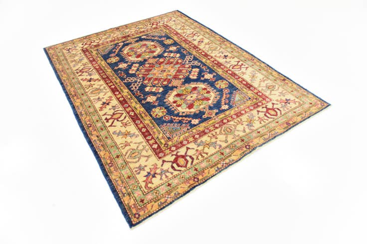 Detail image of 4' 10 x 6' 4 Hand Knotted Kazak Rug