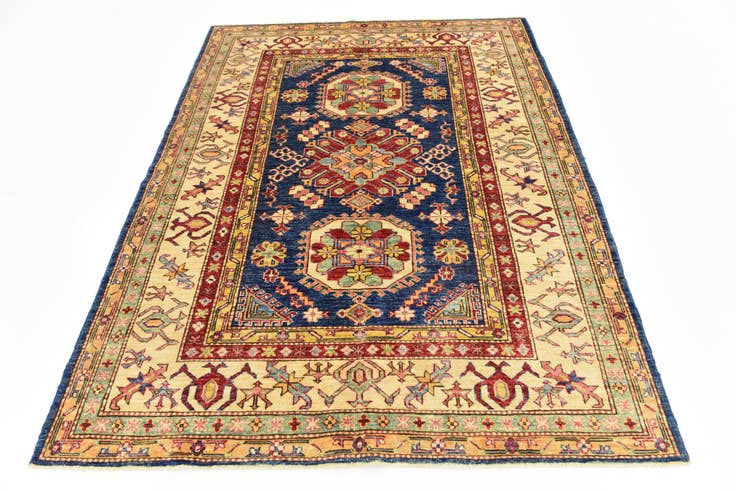 Detail image of 4' 10 x 6' 4 Hand Knotted Kazak Rug