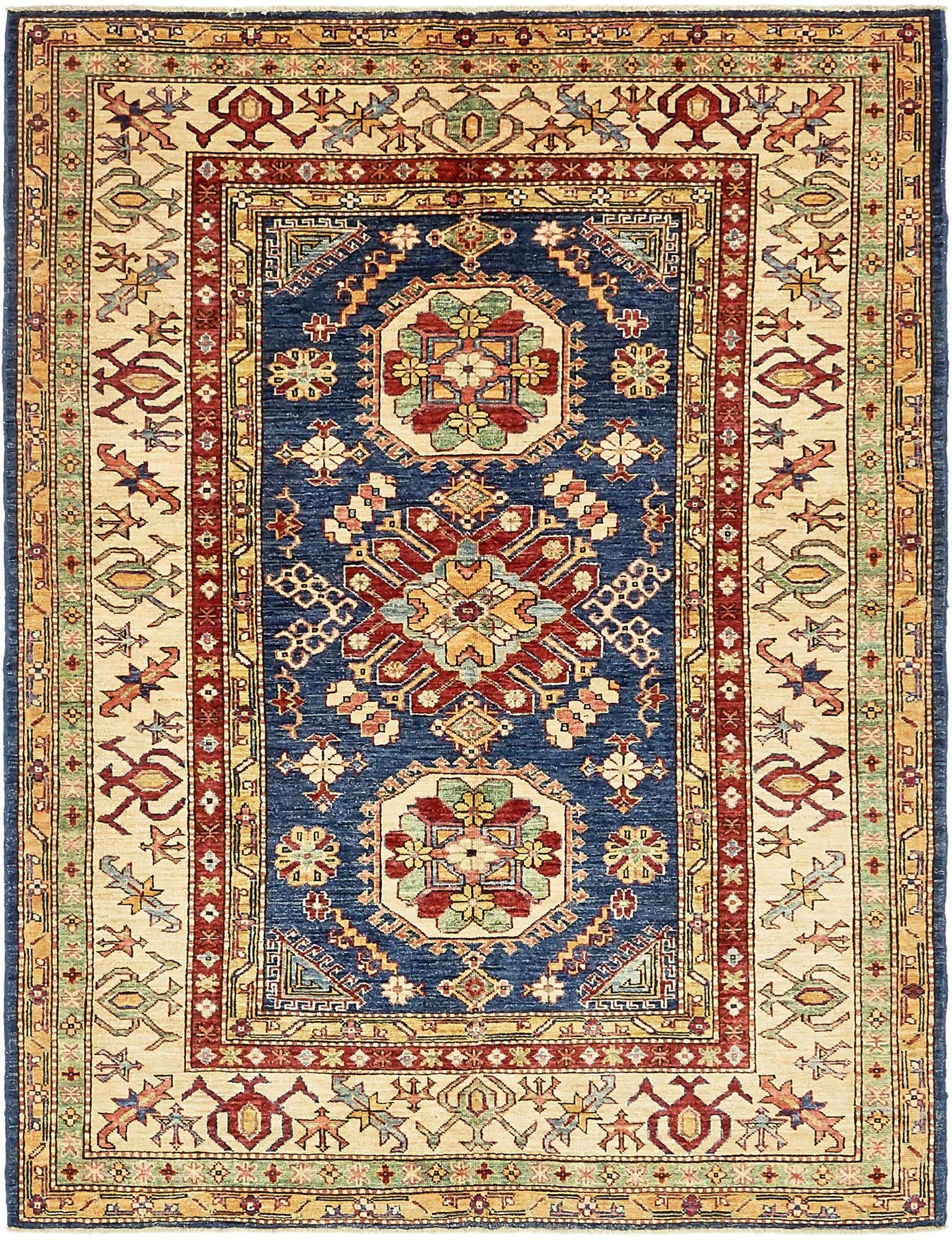 4' 10 x 6' 4 Hand Knotted Kazak Rug