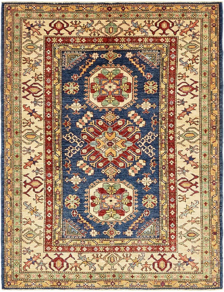 Detail image of 4' 10 x 6' 4 Hand Knotted Kazak Rug