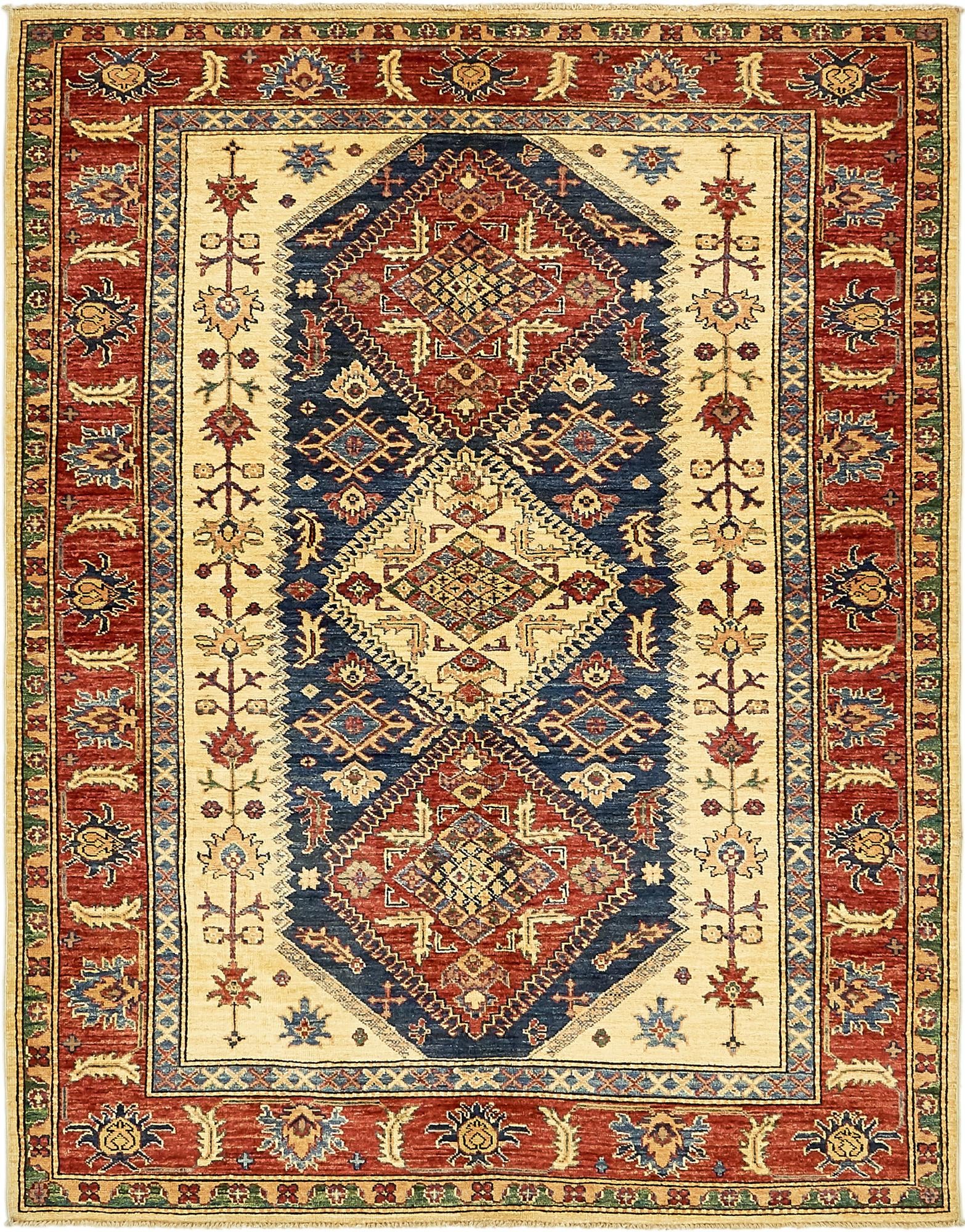 5' 2 x 6' 9 Hand Knotted Kazak Rug