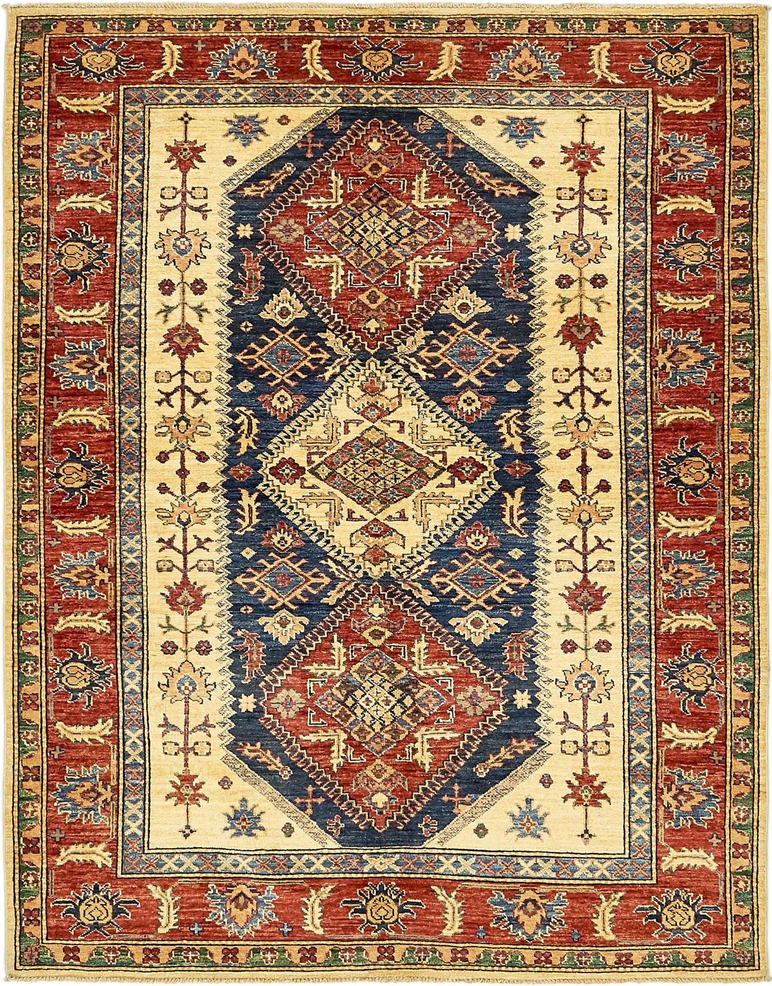 5' 2 x 6' 9 Hand Knotted Kazak Rug