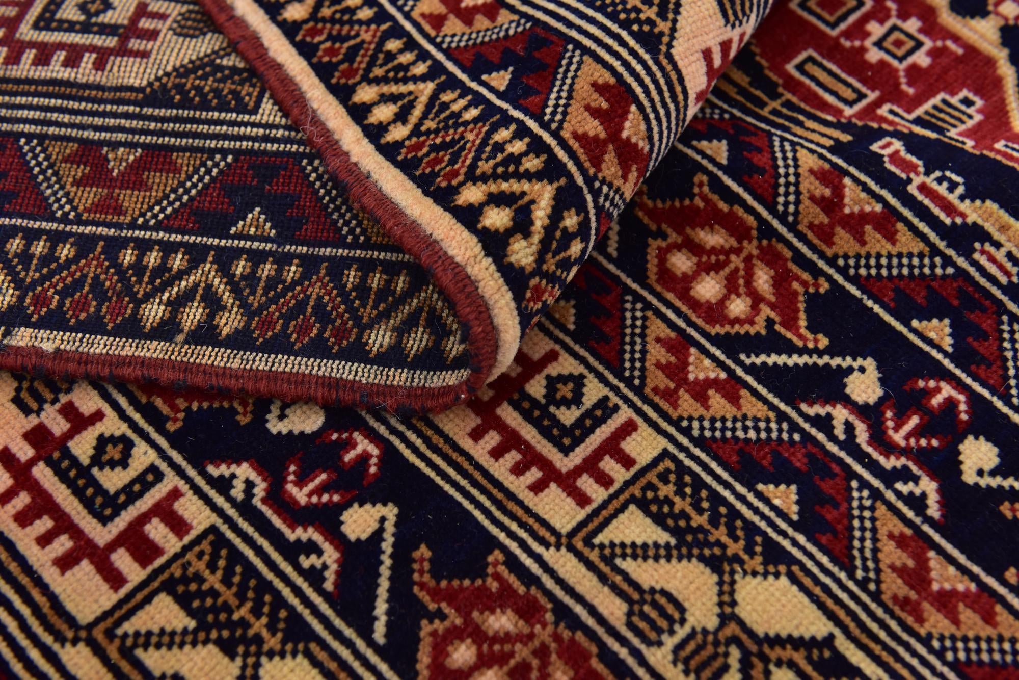 6' 4 x 9' 2 Hand Knotted Kazak Rug