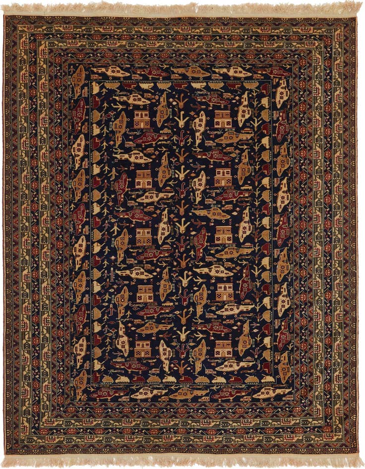 Detail image of 6' 4 x 9' 2 Hand Knotted Kazak Rug
