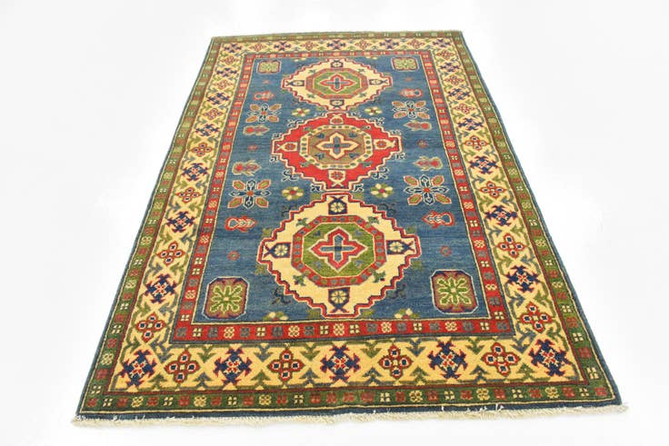 Detail image of 3' 10 x 5' 10 Hand Knotted Kazak Rug