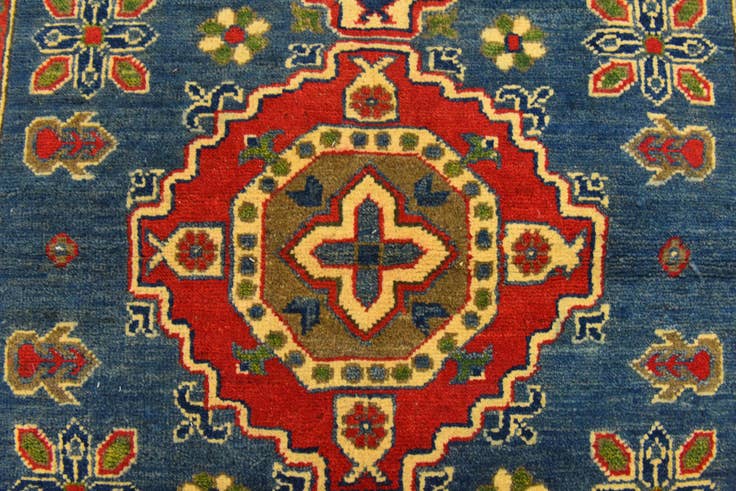 Detail image of 3' 10 x 5' 10 Hand Knotted Kazak Rug
