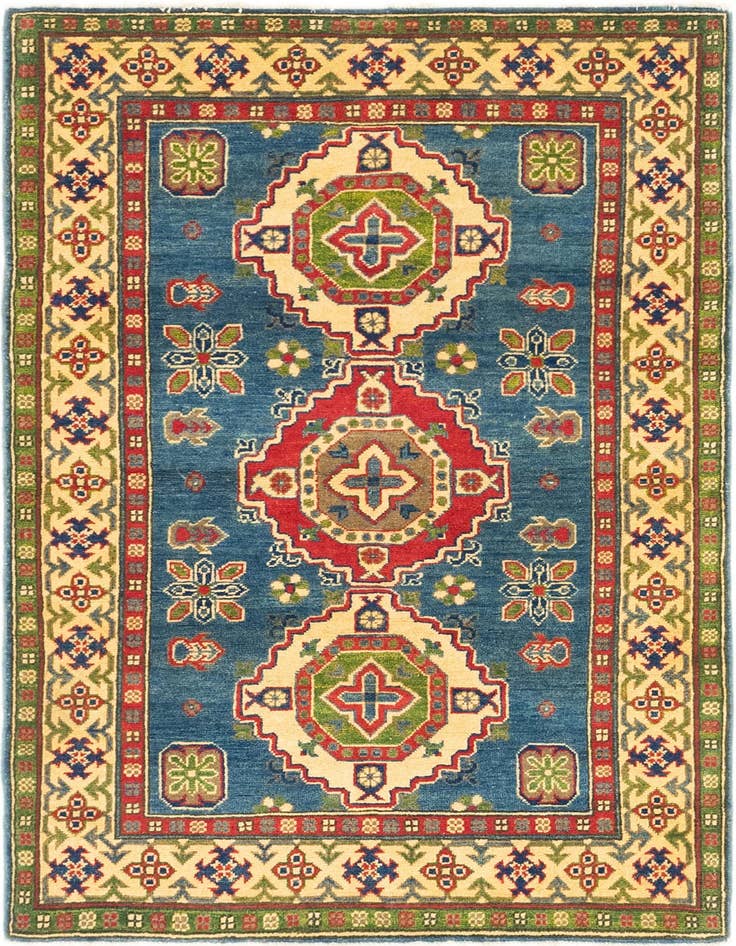 Detail image of 3' 10 x 5' 10 Hand Knotted Kazak Rug