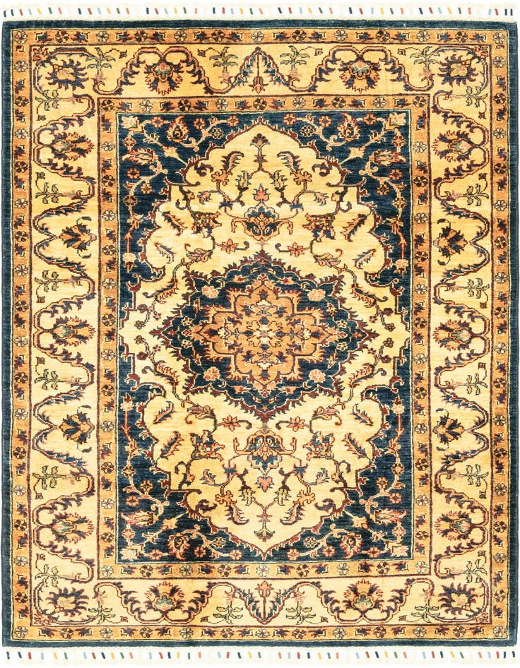 Detail image of 4' 1 x 6' Hand Knotted Kazak Rug