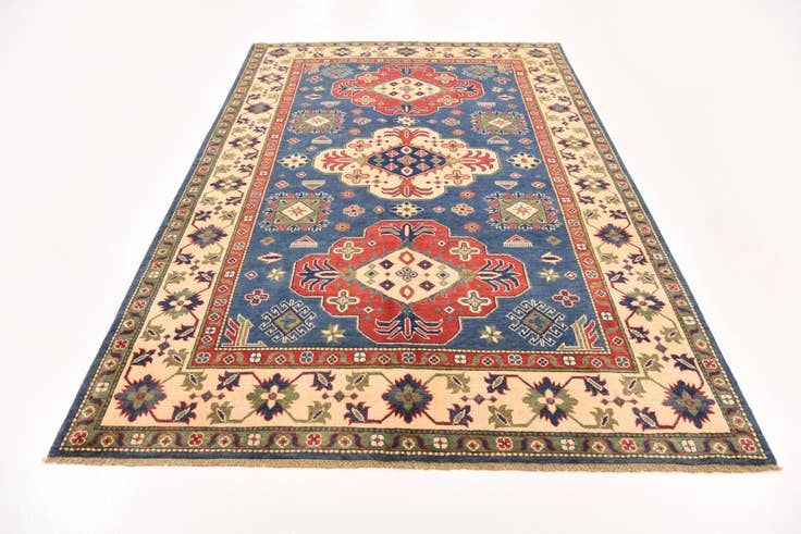 Detail image of 6' 1 x 9' Hand Knotted Kazak Rug