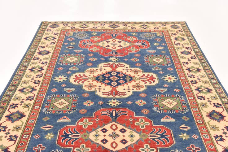 Detail image of 6' 1 x 9' Hand Knotted Kazak Rug