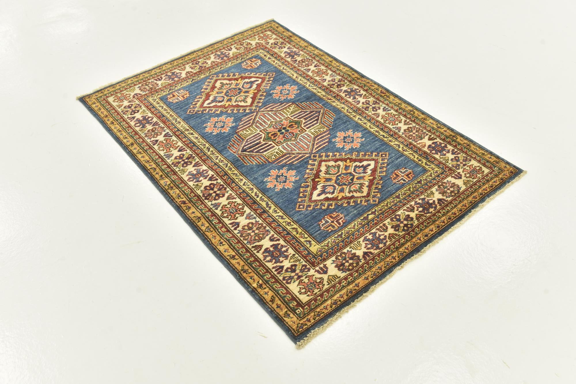3' 5 x 4' 10 Hand Knotted Kazak Oriental Rug