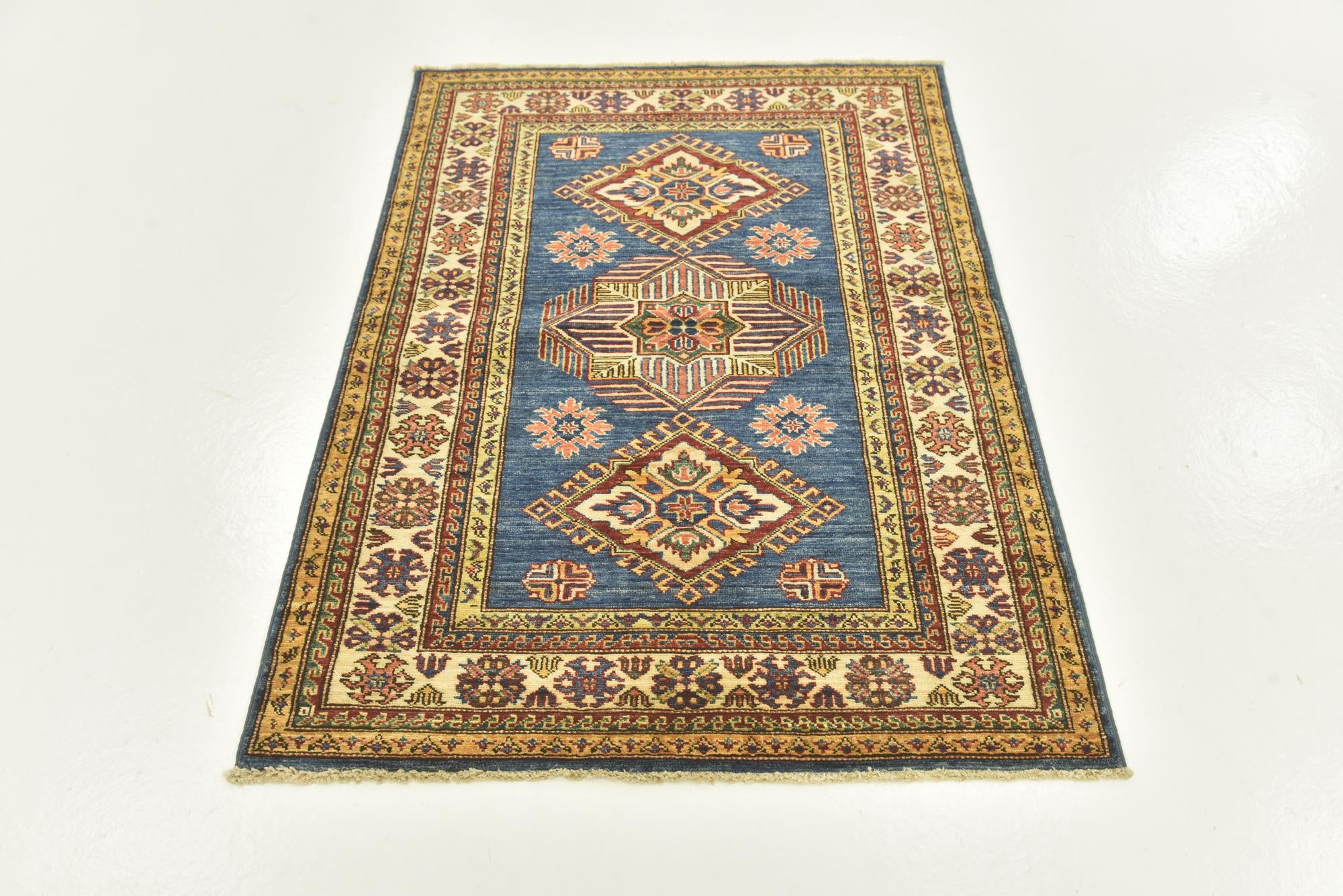 3' 5 x 4' 10 Hand Knotted Kazak Oriental Rug