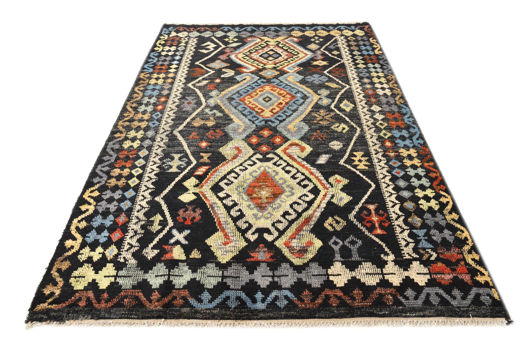 5' 5 x 8' 7 Hand Knotted Kazak Wool Rug