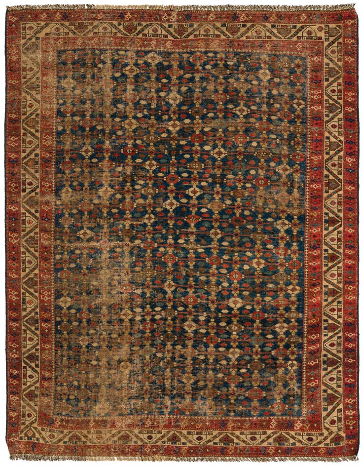 Detail image of 4' 7 x 6' 3 Hand Knotted Kazak Oriental Wool Rug