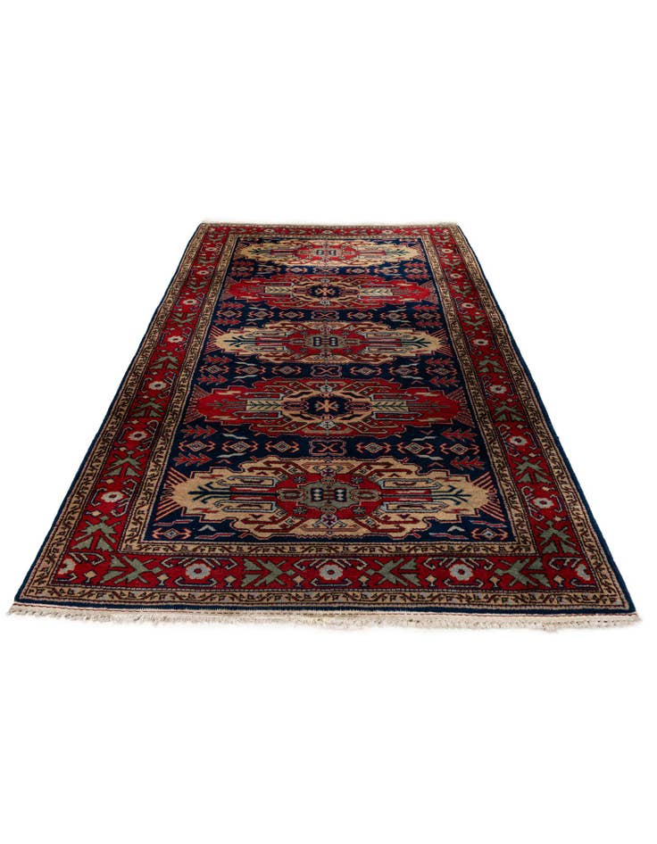 Detail image of 3' 11 x 7' 5 Hand Knotted Kazak Wool Rug