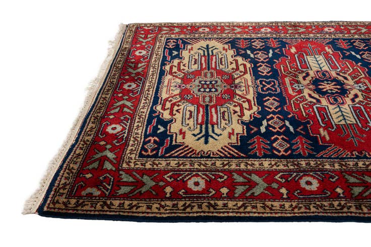 Detail image of 3' 11 x 7' 5 Hand Knotted Kazak Wool Rug