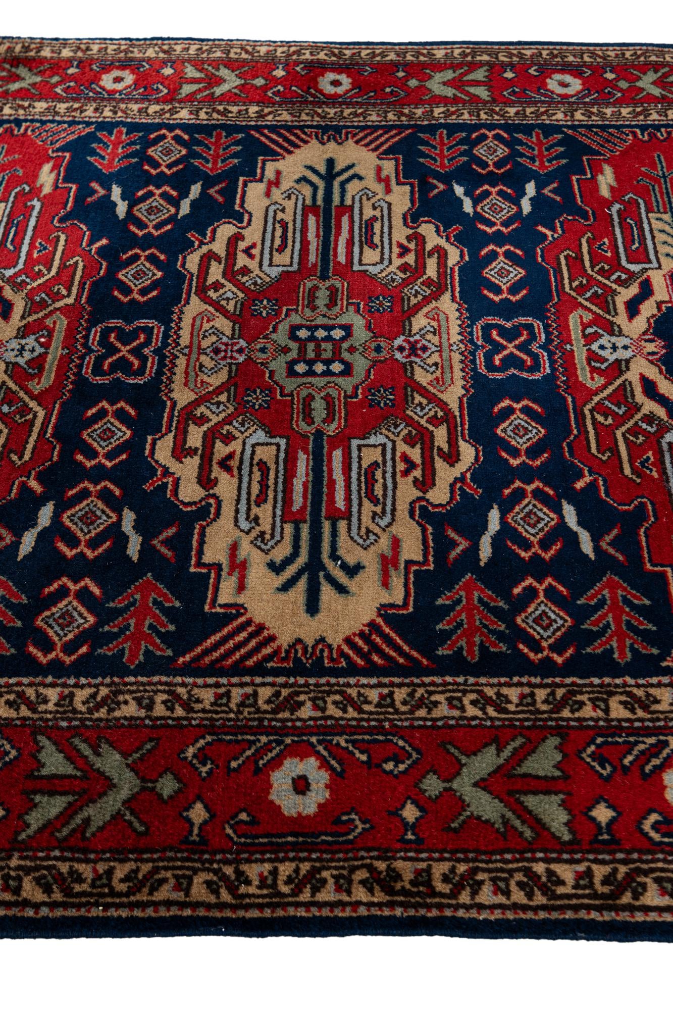 3' 11 x 7' 5 Hand Knotted Kazak Wool Rug