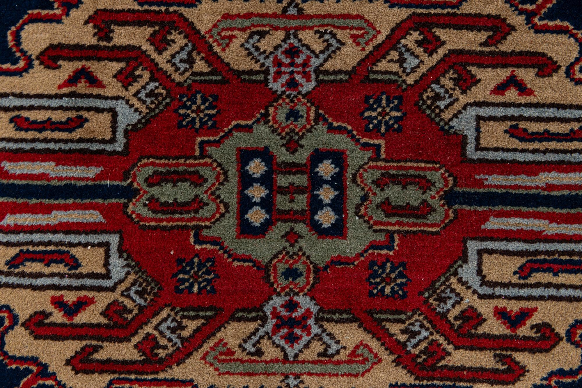 3' 11 x 7' 5 Hand Knotted Kazak Wool Rug