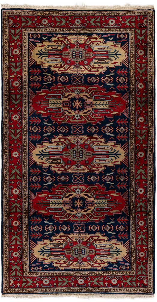 3' 11 x 7' 5 Hand Knotted Kazak Wool Rug
