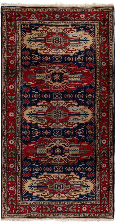 Detail image of 3' 11 x 7' 5 Hand Knotted Kazak Wool Rug