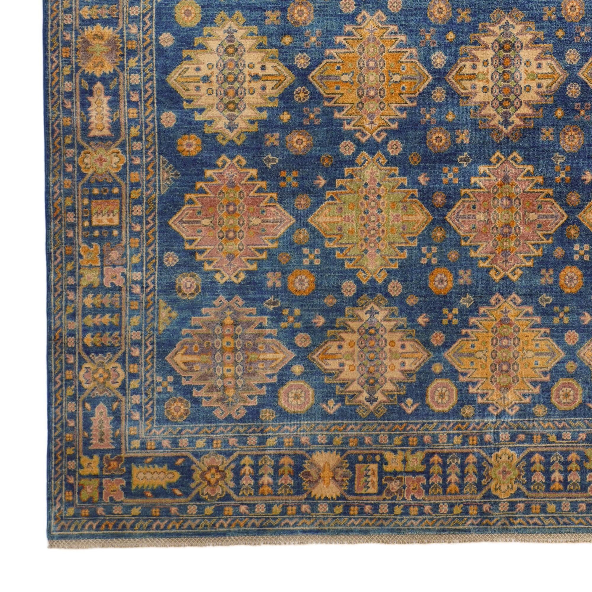 8' x 10' 5 Hand Knotted Kazak Rug