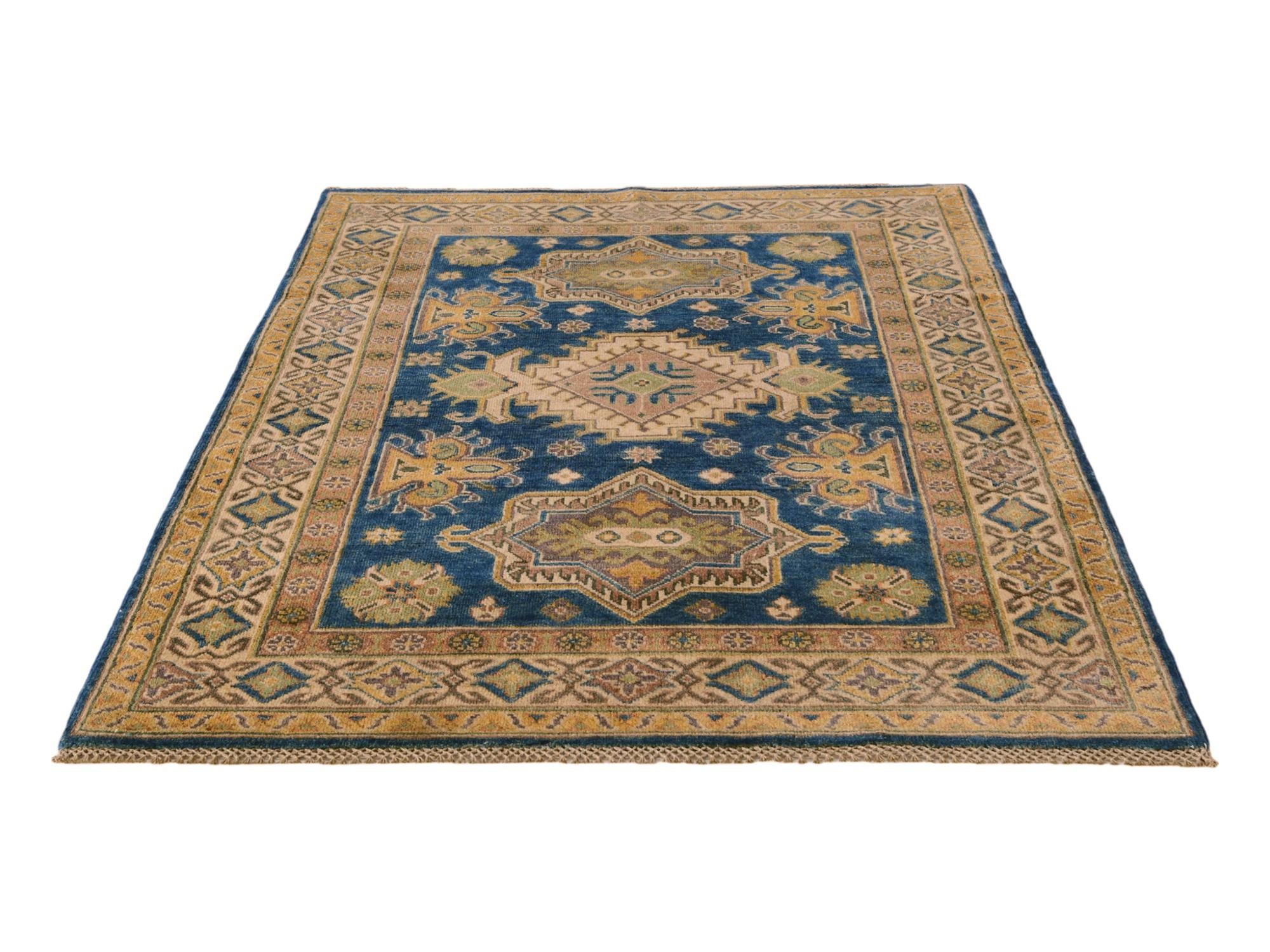 4' 1 x 5' 10 Hand Knotted Kazak Rug