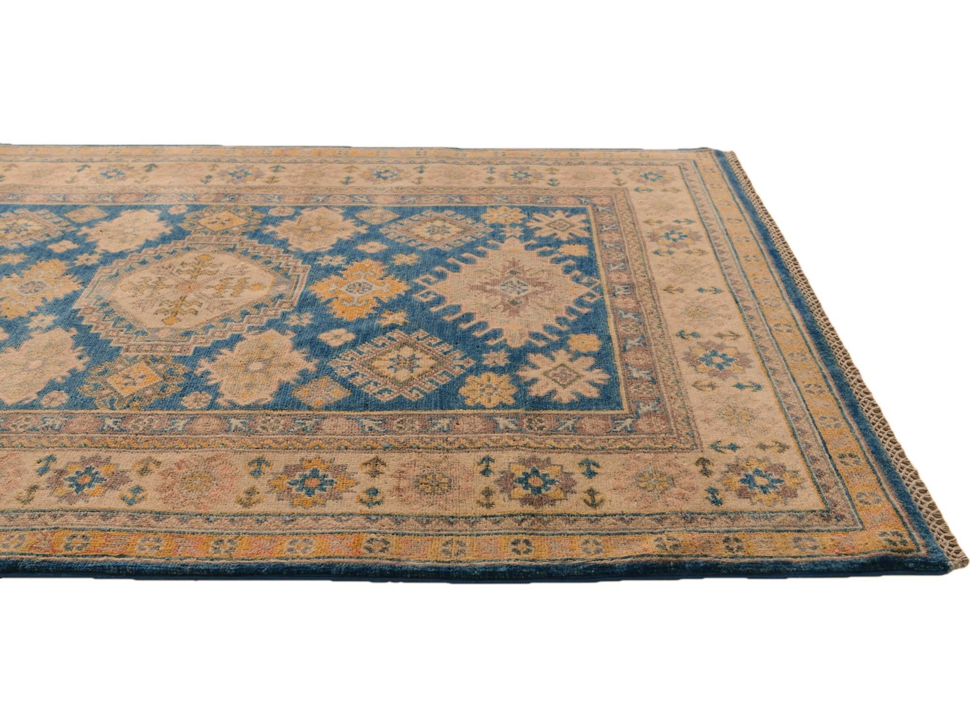 4' 2 x 5' 10 Hand Knotted Kazak Rug