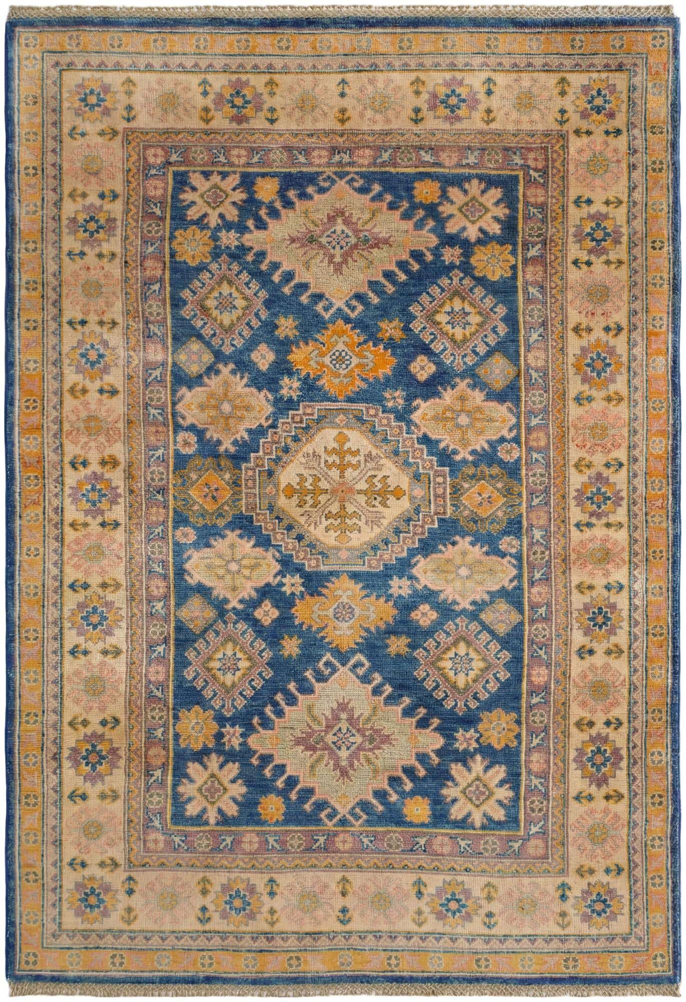 4' 2 x 5' 10 Hand Knotted Kazak Rug