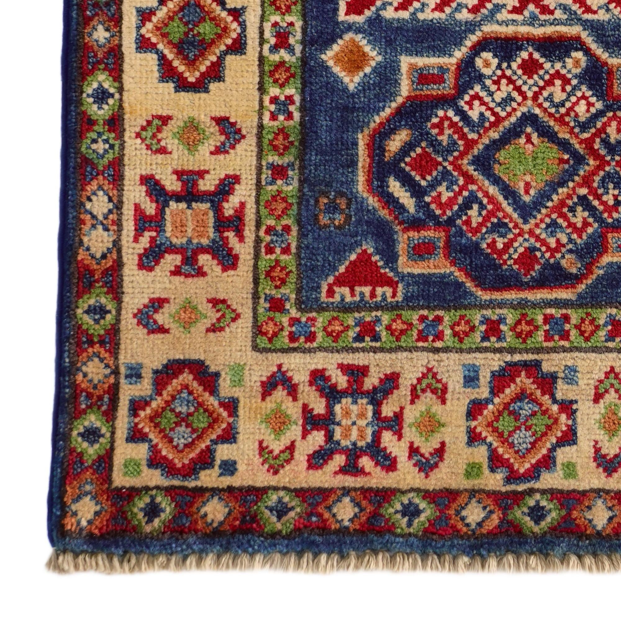 2' x 3' 1 Hand Knotted Kazak Rug