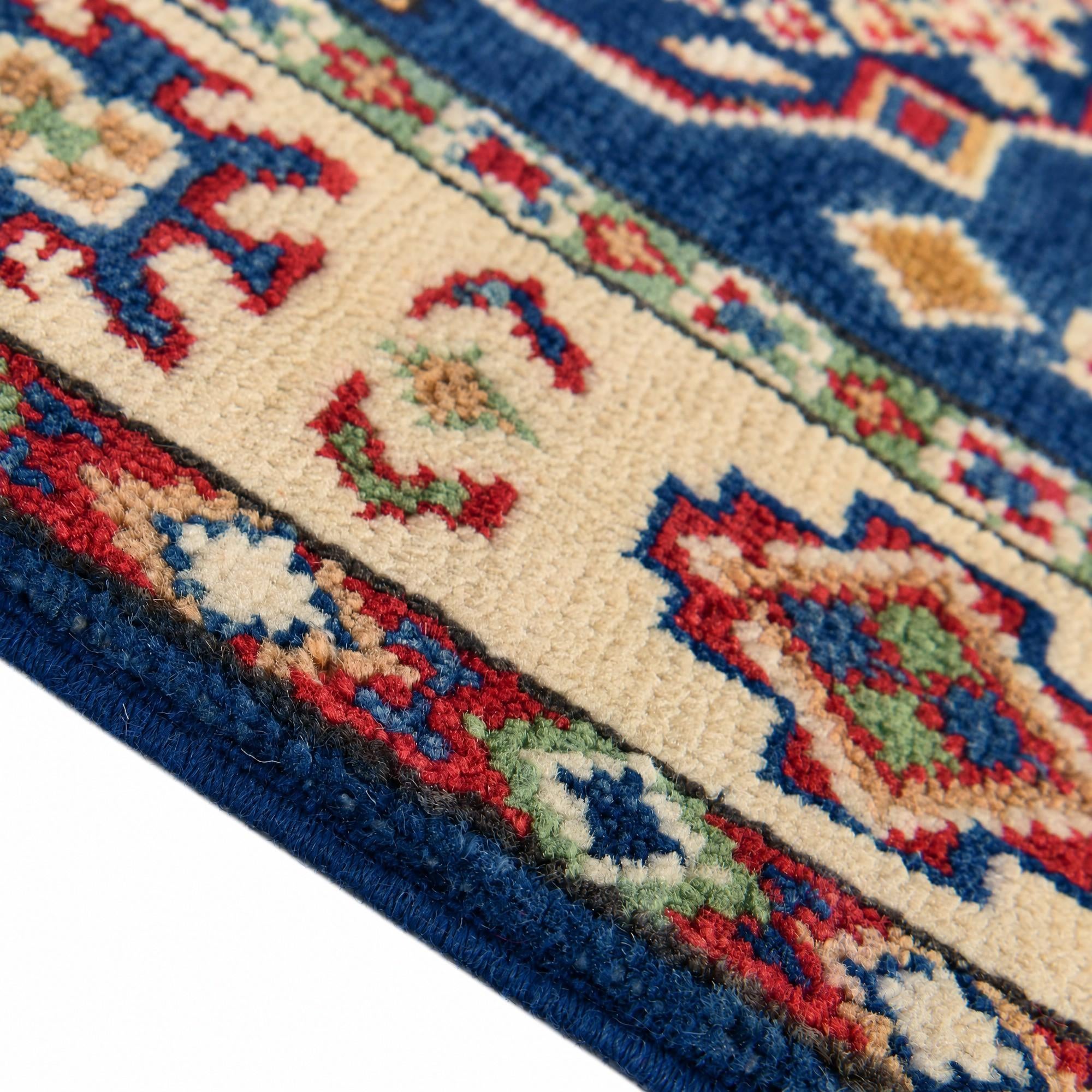 60cm x 95cm anudado a mano Kazak Alfombra