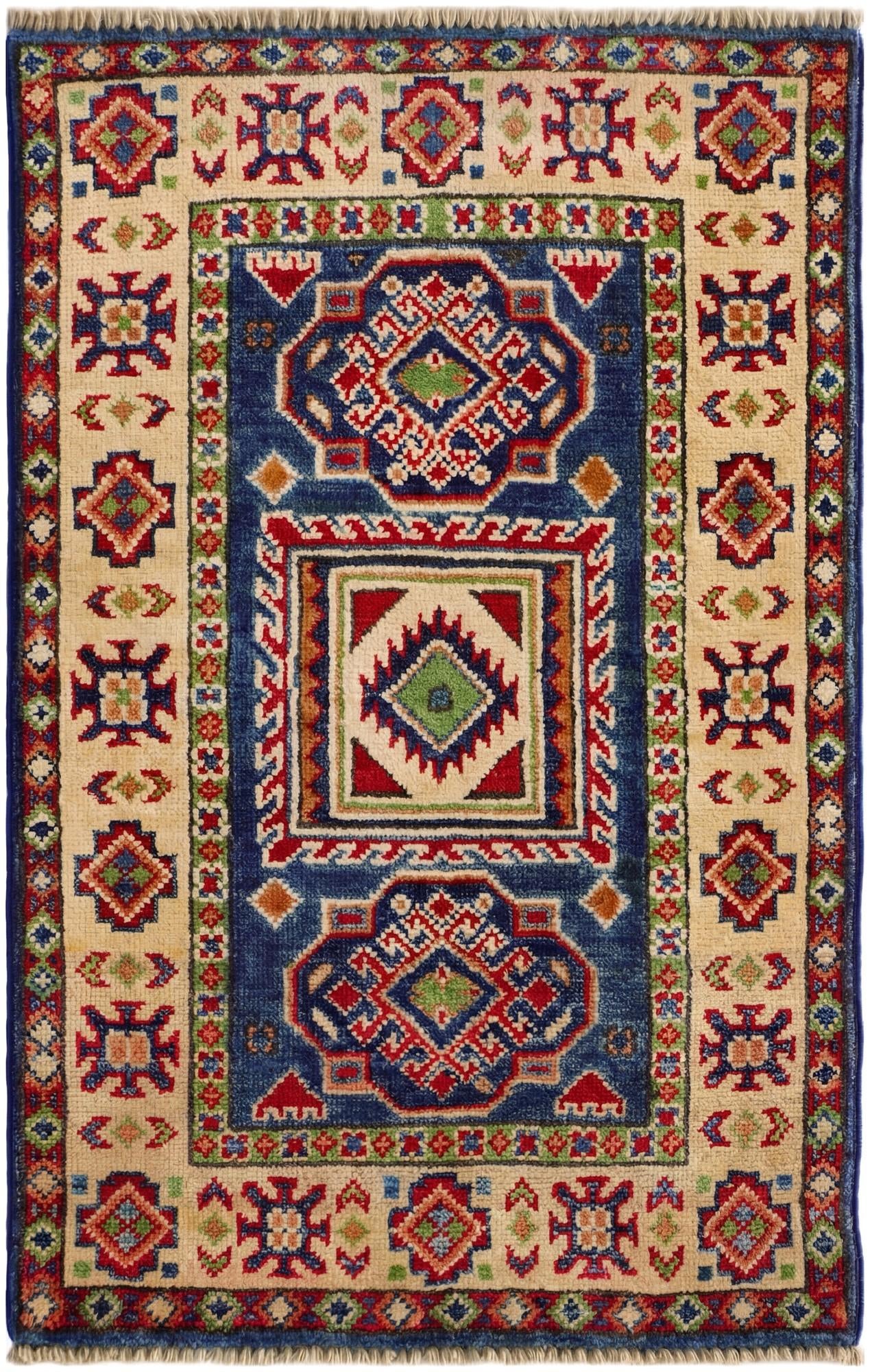 2' x 3' 1 Hand Knotted Kazak Rug